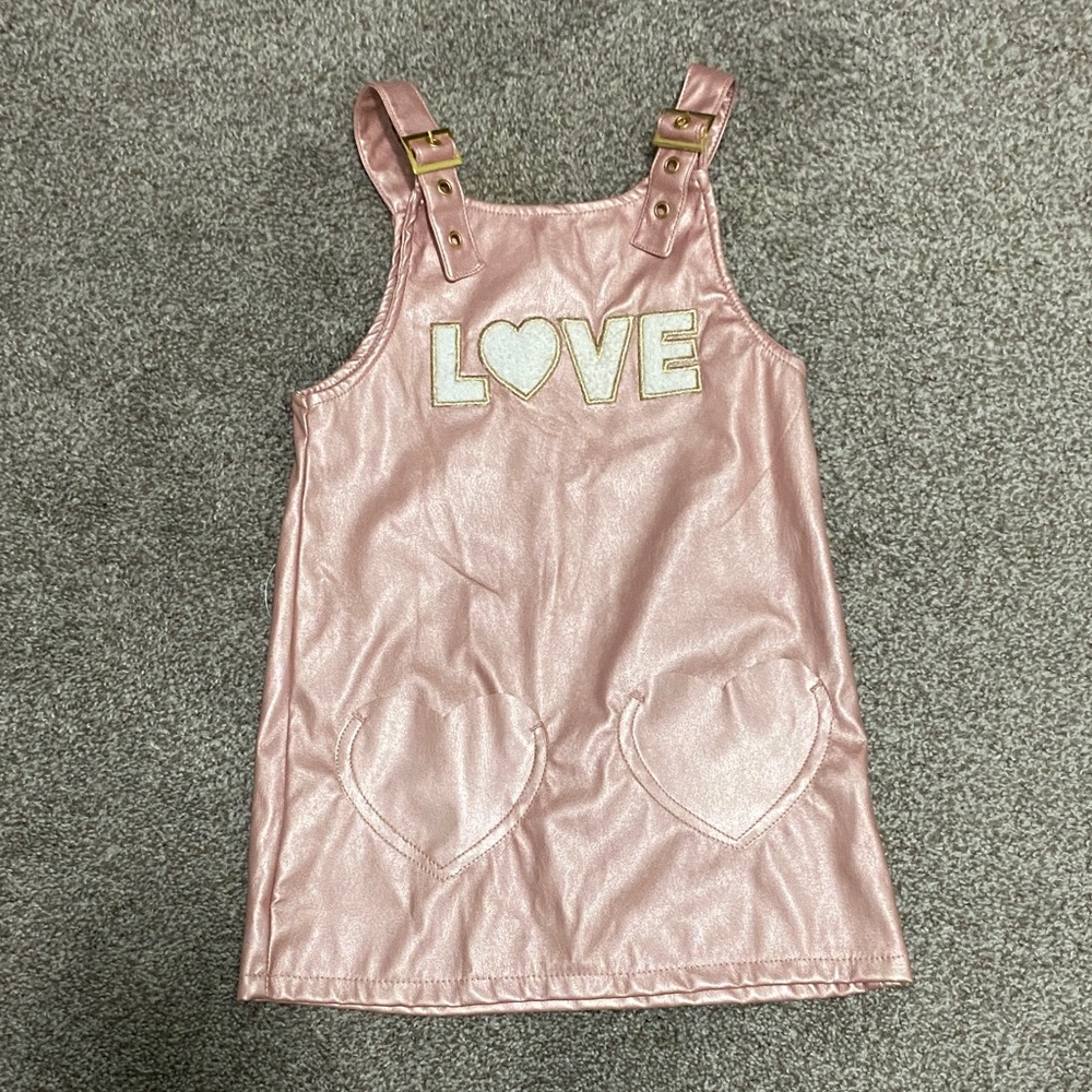 Shimmering Pink Kids Top with Heart Design